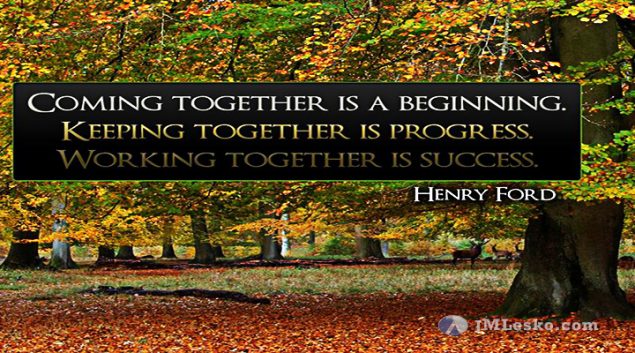 tree covered park with large oak trees image for j m lesko motivational reflection title Working Together Is Success